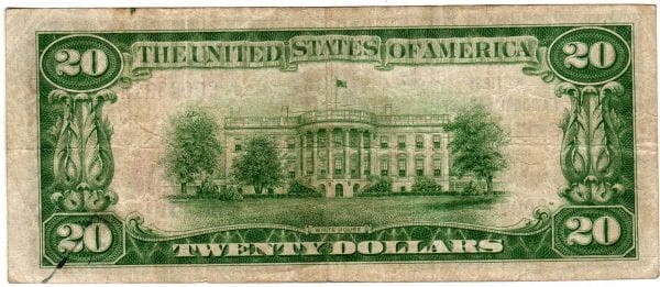 $20 1929 The First National Bank of Greenport, NY CH# 334