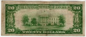 $20 1929 The First National Bank of East Islip, NY CH# 9322