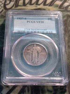 25 Cent 1927 S Standing Liberty Quarter PCGS Very Fine 20