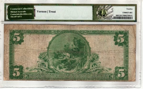 $5 1902 Plain Back The First National Bank of Mineola Mineola, NY CH# 9187 PMG FINE 12