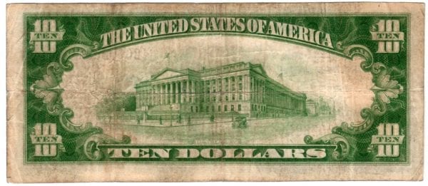 $10 1929 The Roslyn National Bank and Trust Company Roslyn , New York CH# 13326 Fine