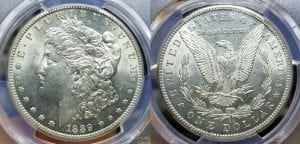 $1 1889 CC Morgan Silver Dollar PCGS MS 62